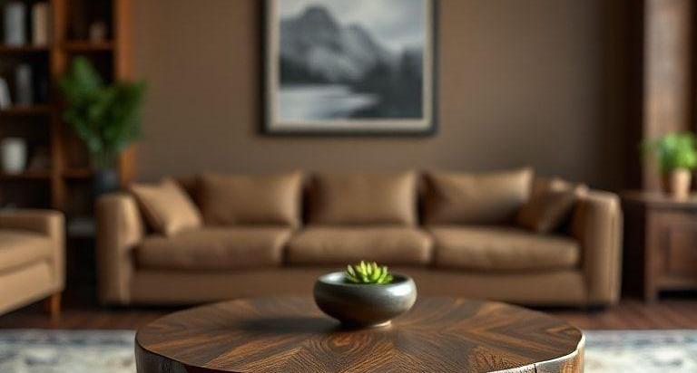 dark brown wood coffee tables