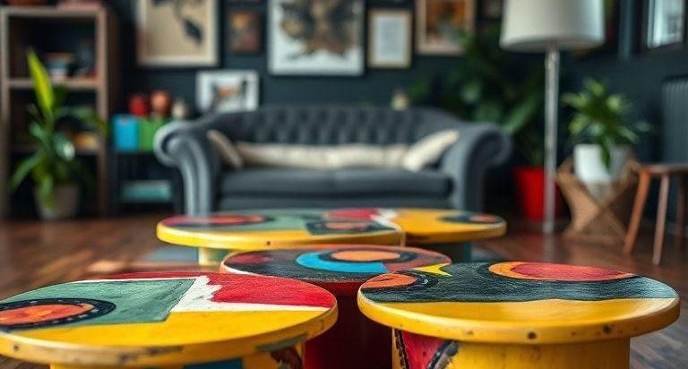 funky painted coffee tables