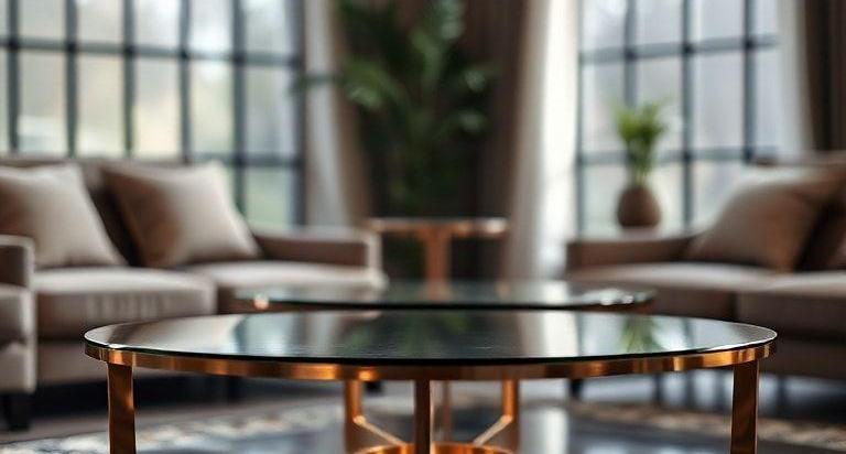 glass bronze coffee tables