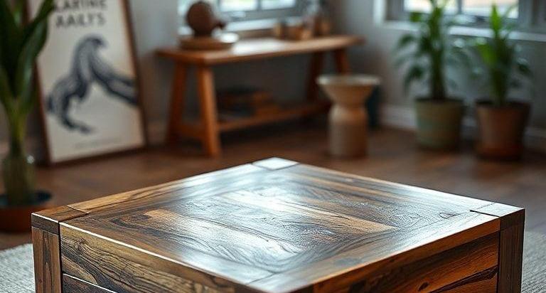 reclaimed wood square coffee tables