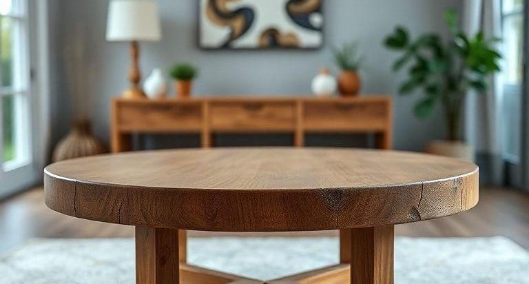 round pine coffee tables